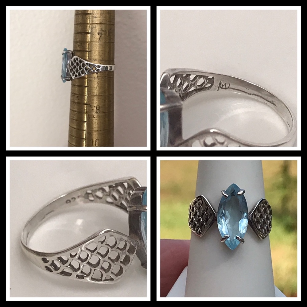 925 Aquamarine Ring - Picture 6 of 8